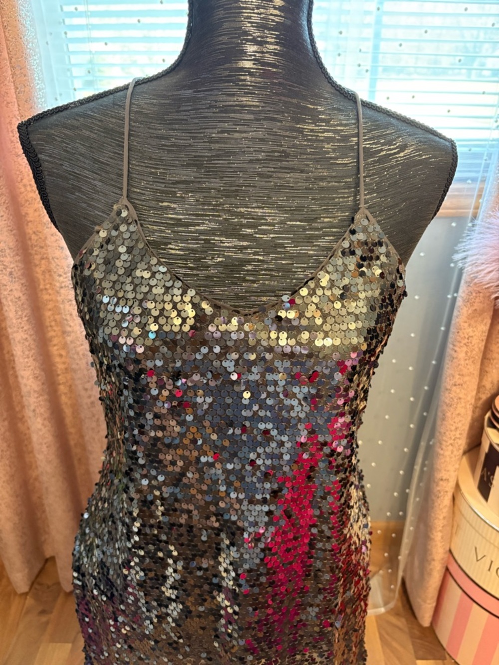 Express Black Sequin Party Dress - Picture 2 of 6